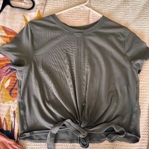 lululemon yoga shirt tie front crop top